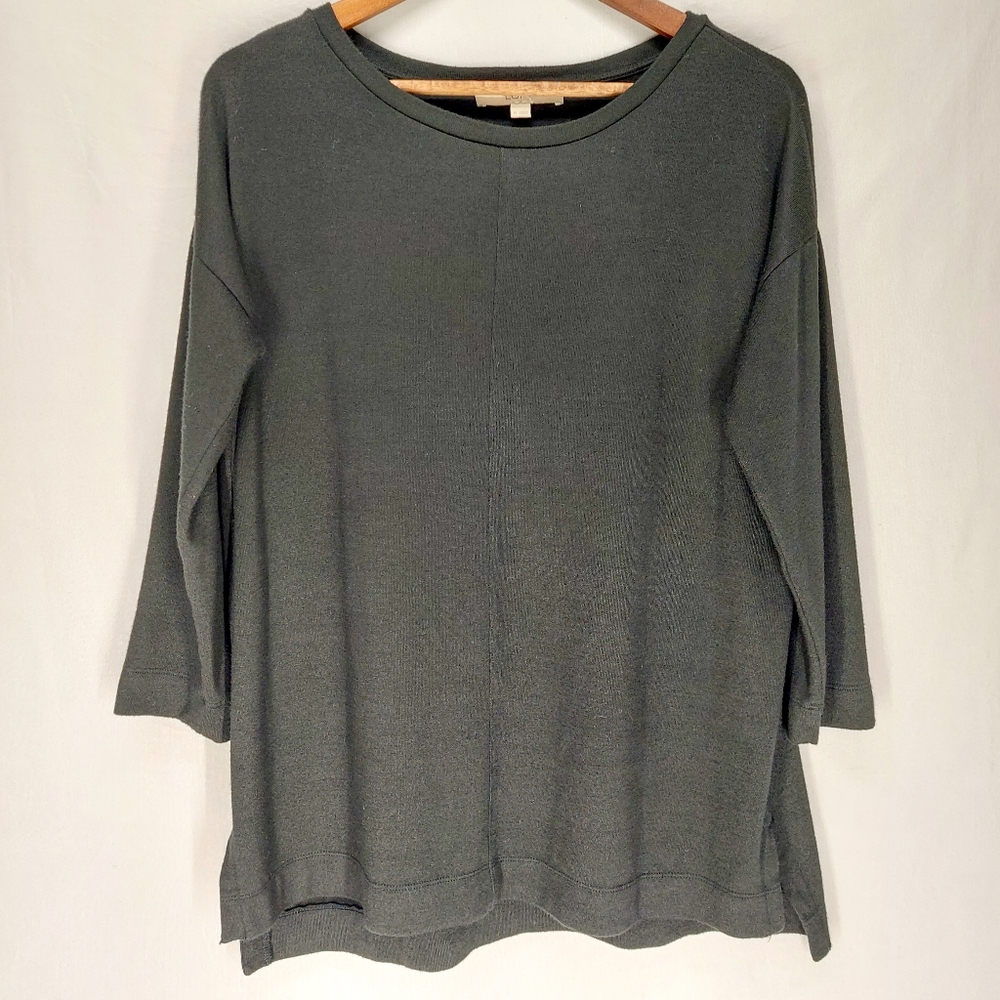 Ann Taylor LOFT 3/4 Sleeve Black Light Sweater Sz M